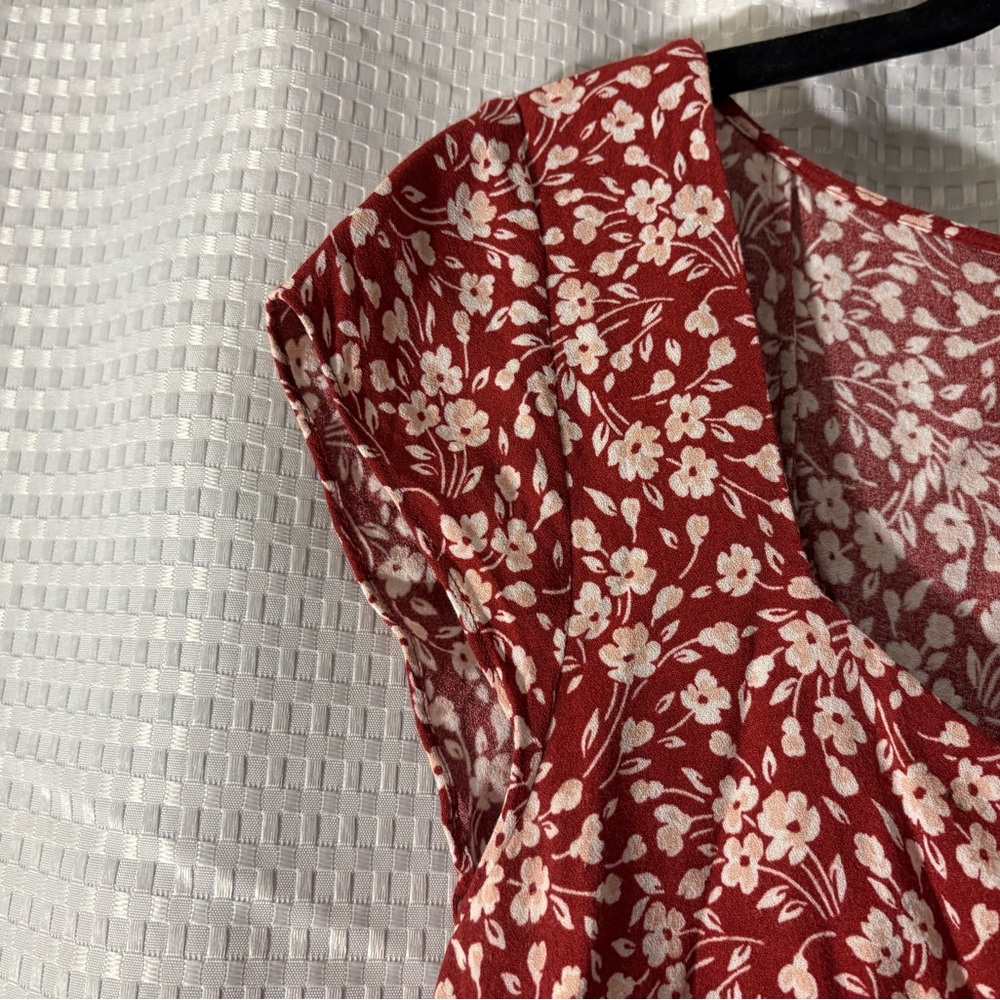 Reformation Burgundy Floral Mini Dress - Picture 8 of 10